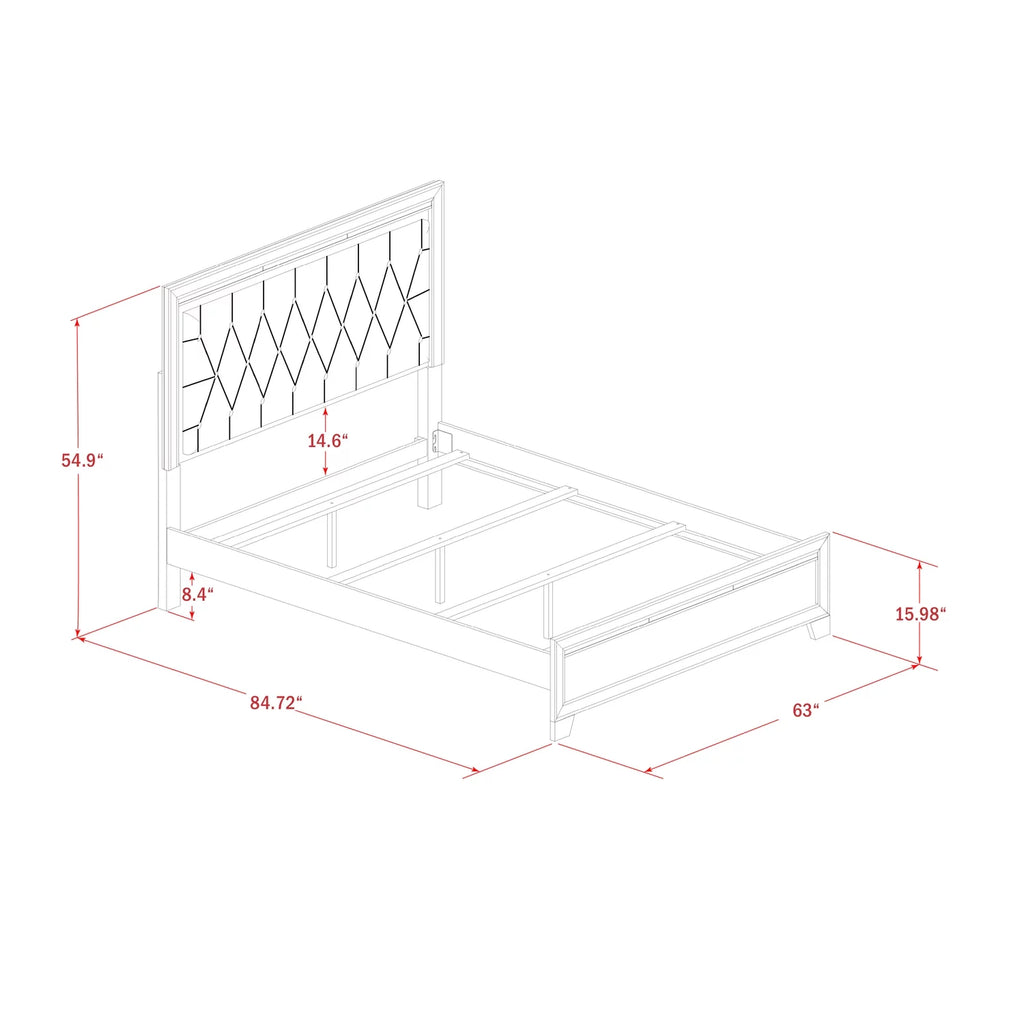 2-Piece Queen Wood Bedroom Set T30041