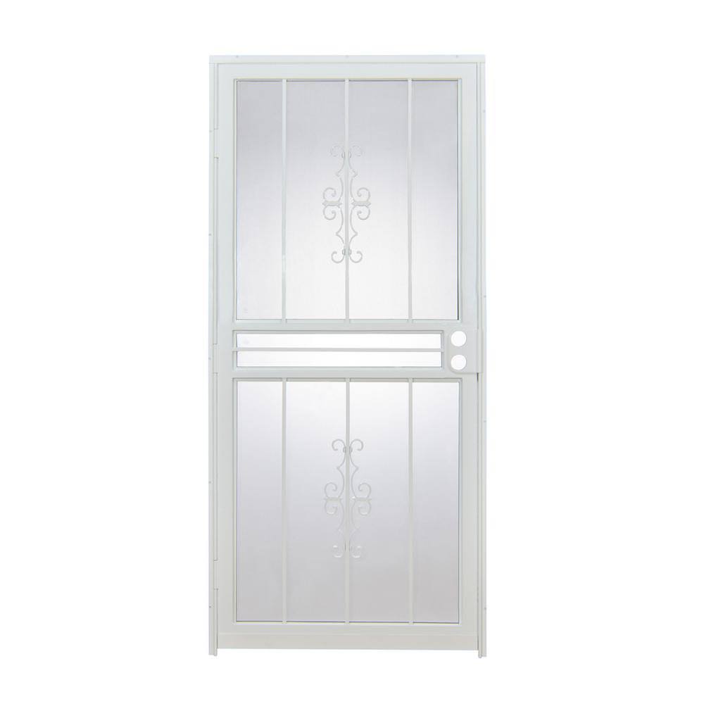 32 in. x 80 in. Steel White Prehung Security Door I513489