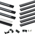 10Pack 3.3FT Black LED Channel System with Clear Cover Lens Aluminum Extrusion Track Housing Profile U Shape P7470